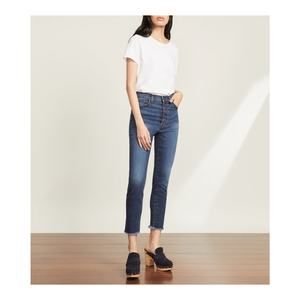 Veronica Beard 'Debbie' Blue Skinny-Ankle Denim Jean Raw Hem Size 31